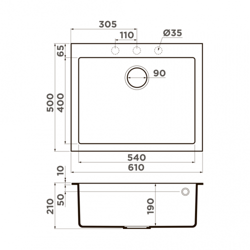 Мойки Omoikiri BOSEN 61A-GB