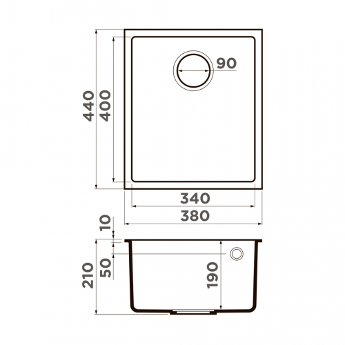 Мойки Omoikiri BOSEN 38-U-BL