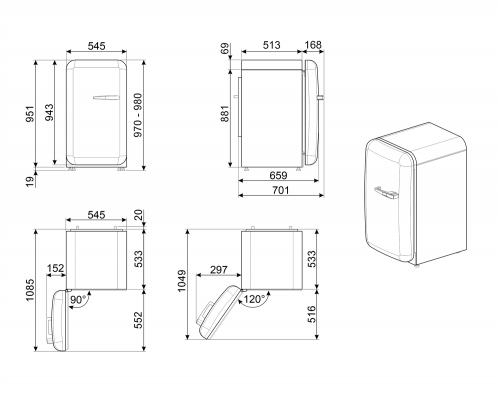 Холодильники Smeg FAB10LRD6