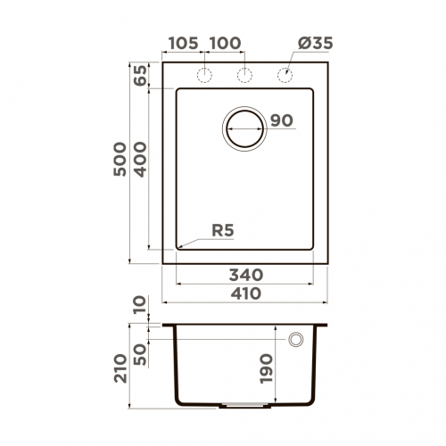 Мойки Omoikiri BOSEN 41A-GR