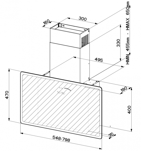 Вытяжки Faber V-AIR FLAT KL A80