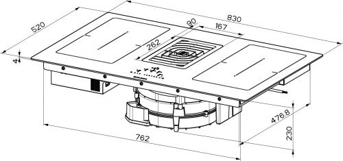 Встраиваемые рабочие поверхности Faber GALILEO SMART BK GLASS A830