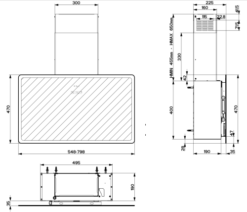 Вытяжки Faber V-AIR FLAT KL A80